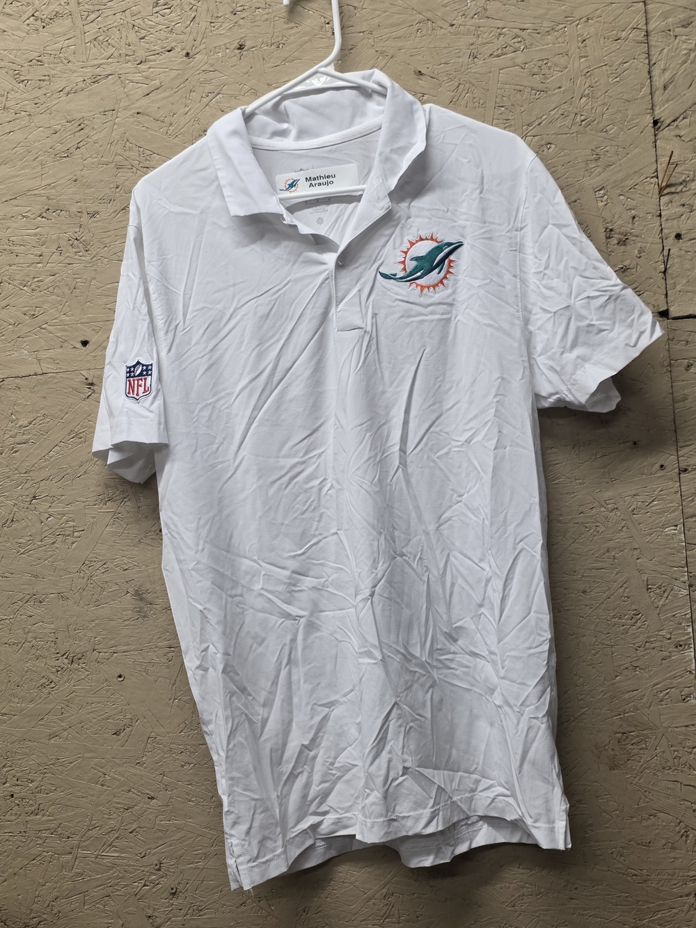 Miami Dolphins White Polo Shirt with Team Logo